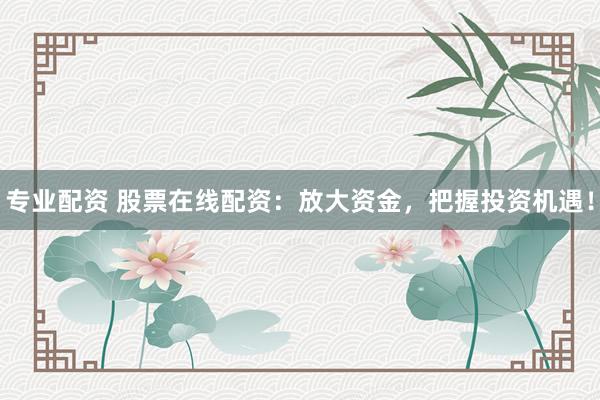 专业配资 股票在线配资：放大资金，把握投资机遇！