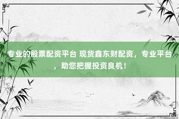 专业的股票配资平台 现货鑫东财配资，专业平台，助您把握投资良机！