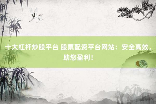 十大杠杆炒股平台 股票配资平台网站：安全高效，助您盈利！