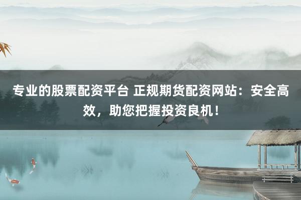 专业的股票配资平台 正规期货配资网站：安全高效，助您把握投资良机！
