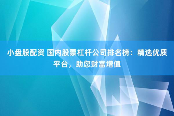 小盘股配资 国内股票杠杆公司排名榜：精选优质平台，助您财富增值