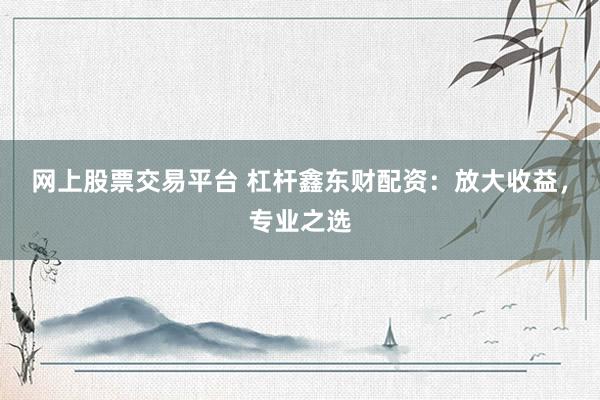 网上股票交易平台 杠杆鑫东财配资：放大收益，专业之选